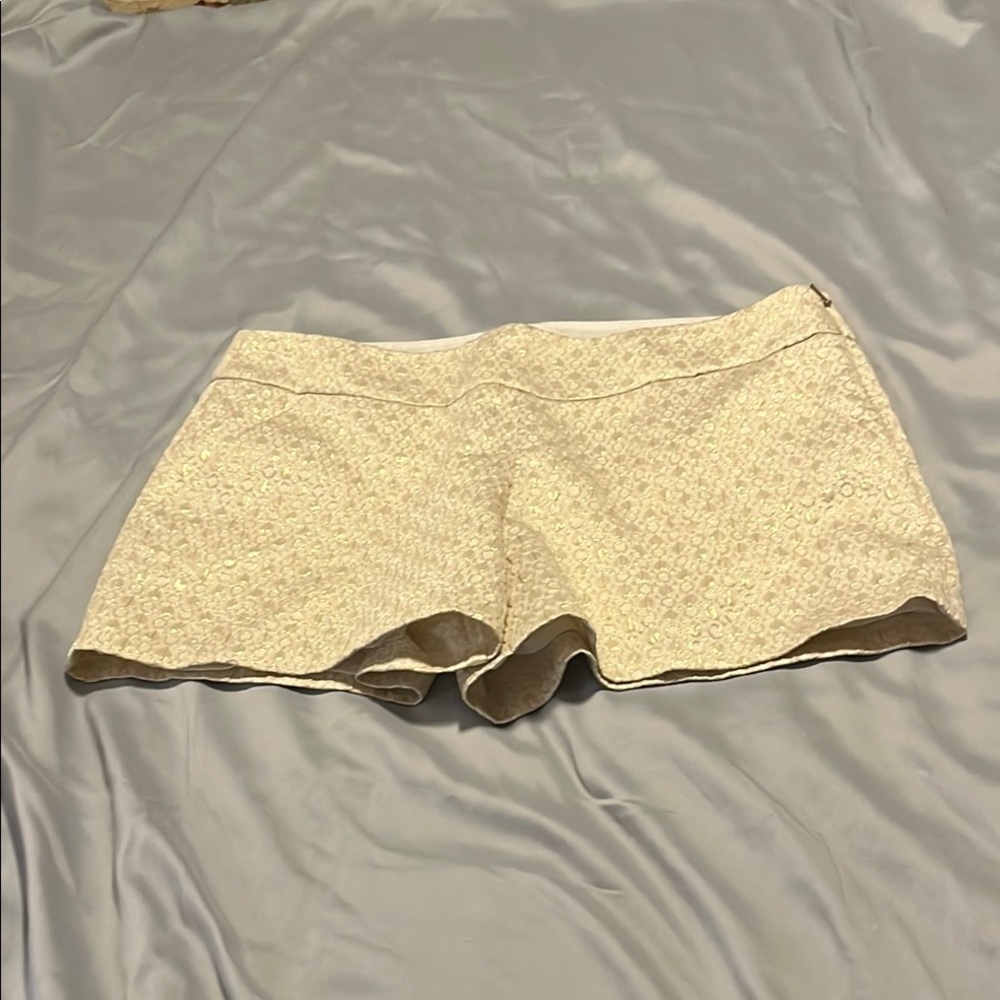 Lilly Pulitzer Textured High Waist Shorts in Cream Women Size 14